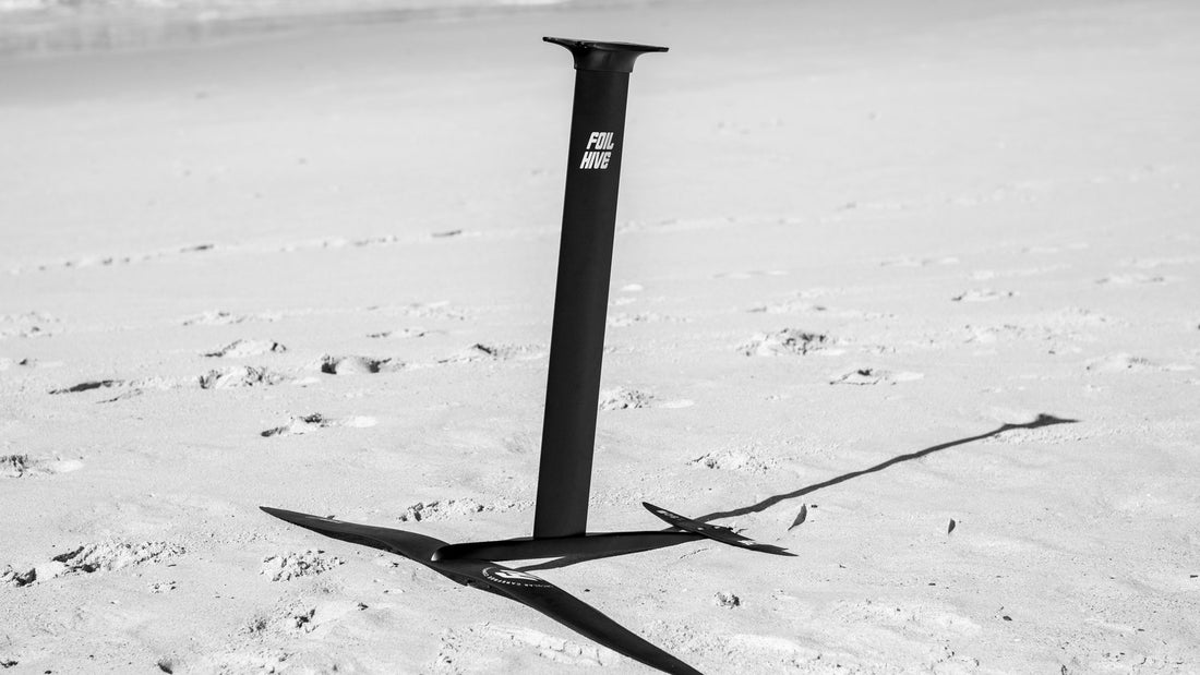 Foil setup ready to launch on Tarifa beach